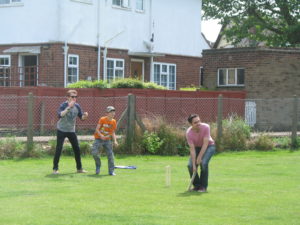 Cricket will be one of the more normal games we play unlike wellie wanging!